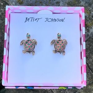New with Box Betsey Johnson Turtle Stud Earrings
